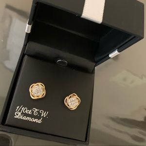 NEW Diamond Cluster Studs in 14k Yellow Gold